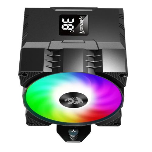 REDRAGON CC-1014 CPU Cooler With Temperature Display 9cm RGB Fan 4 Heat Pipes