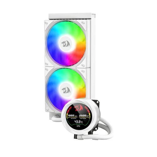 Redragon CCW-1019 RGB 240mm AIO White Liquid CPU Cooler with Digital Display