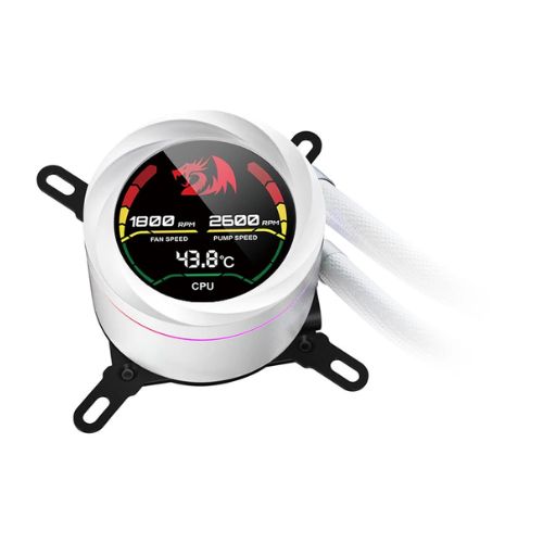 Redragon CCW-1019 RGB 240mm AIO White Liquid CPU Cooler with Digital Display