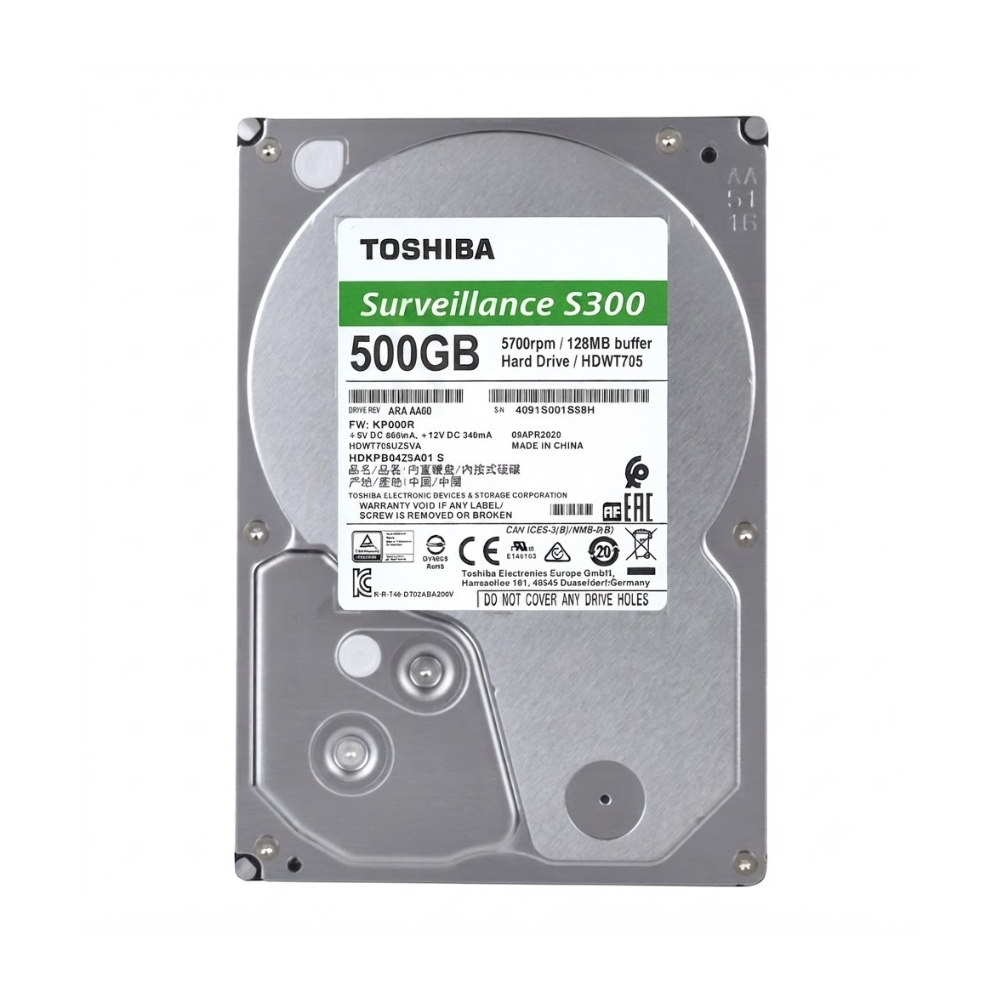 Toshiba S300 500GB Surveillance  Hard Disk (Refurbished)
