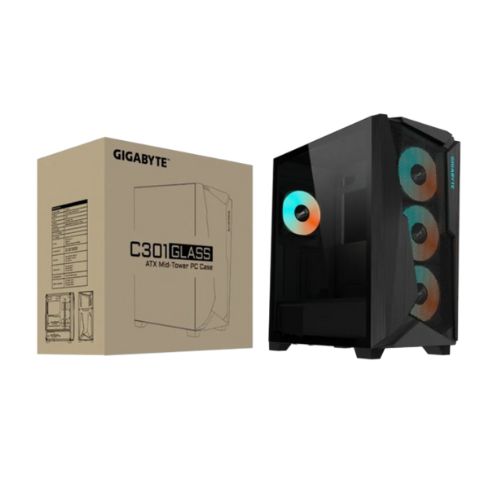 Gigabyte C301 GLASS Mid Tower Black ATX Gaming Casing