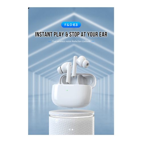 F&D E3 White TWS Wireless Earbuds