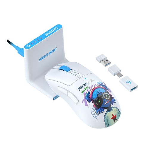 A4Tech Bloody R73 Ultra Duo Dual Mode Wireless Gaming Mouse With Dock