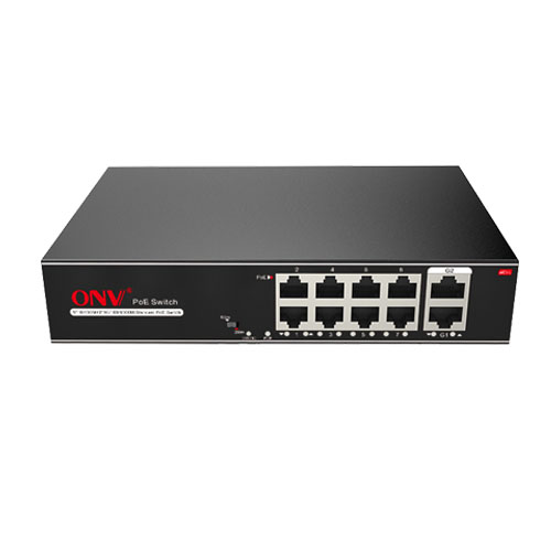 ONV-H1108PGL 10-Port PoE Switch Gigabit Uplink 10M/250m Transmission