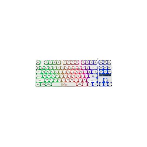 Pc Power K87 RGB White Wired Gaming Keyboard with Bangla