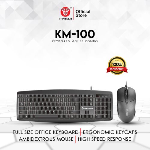 Fantech KM100 USB Keyboard Mouse Combo Black