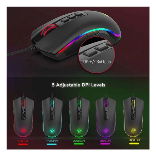 Redragon M711 COBRA 7 Programmable Buttons RGB Backlit Gaming Mouse