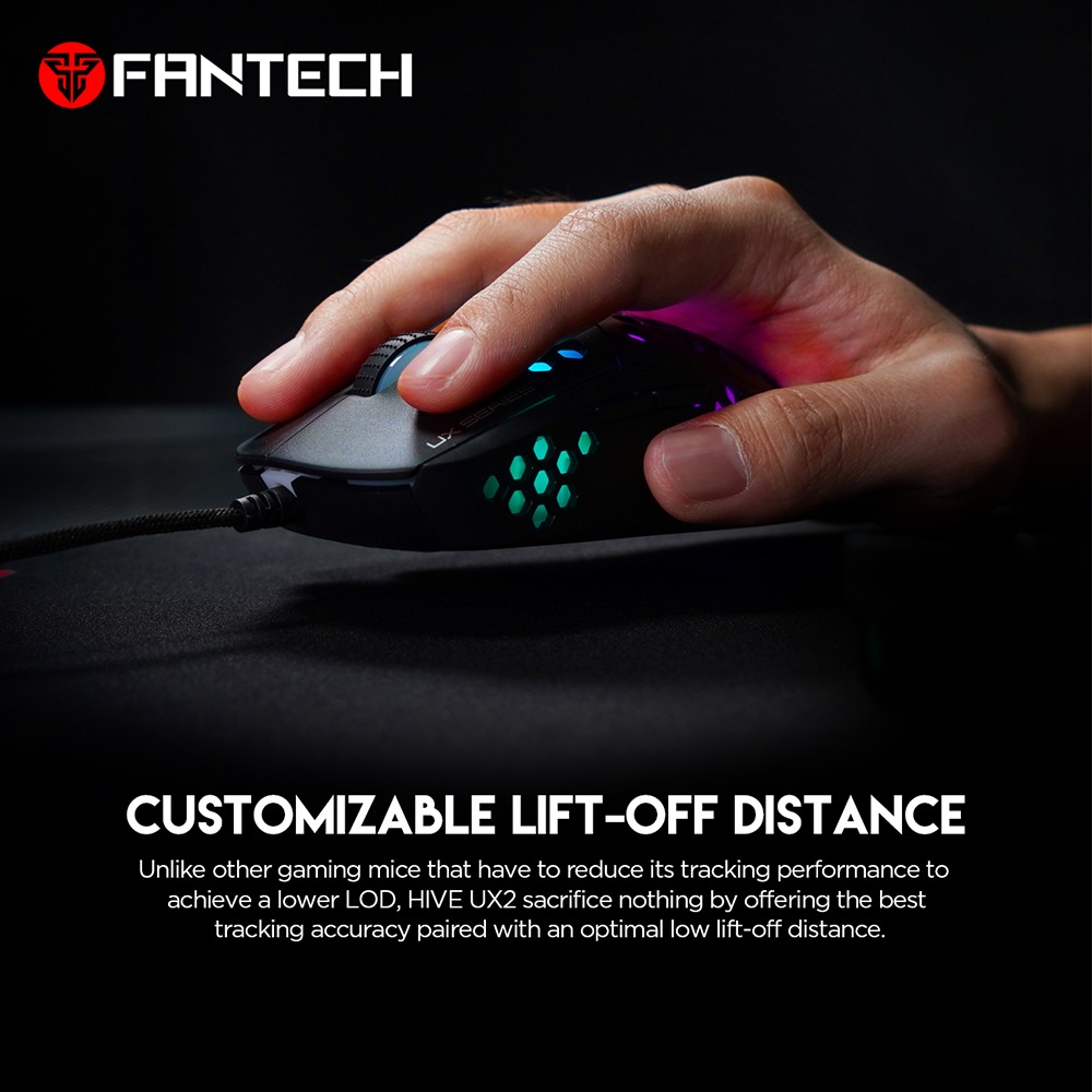 Fantech Hive UX2 6 Buttons 7 Mode USB RGB Black Gaming Mouse