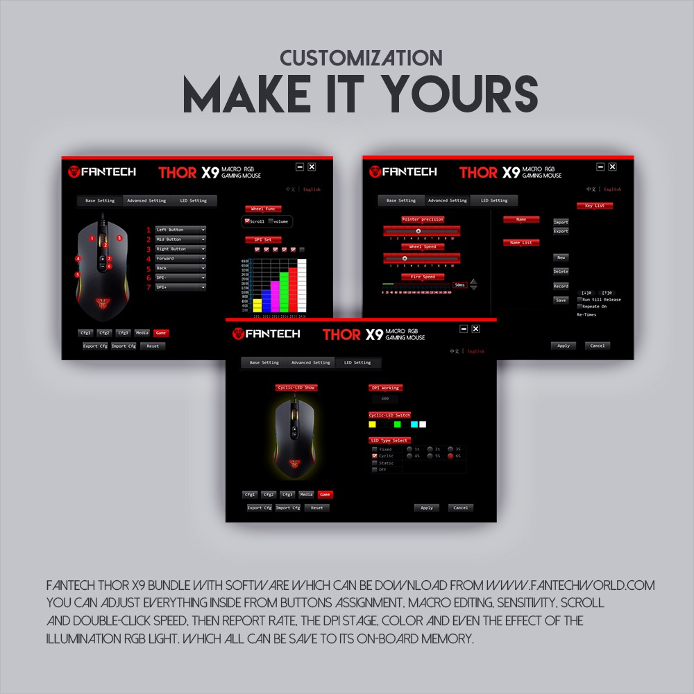 Fantech X9 THOR Macro RGB Gaming Mouse