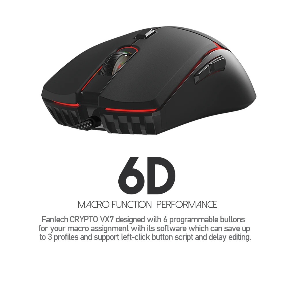 Fantech Crypto VX7 Wired White Gaming Mouse