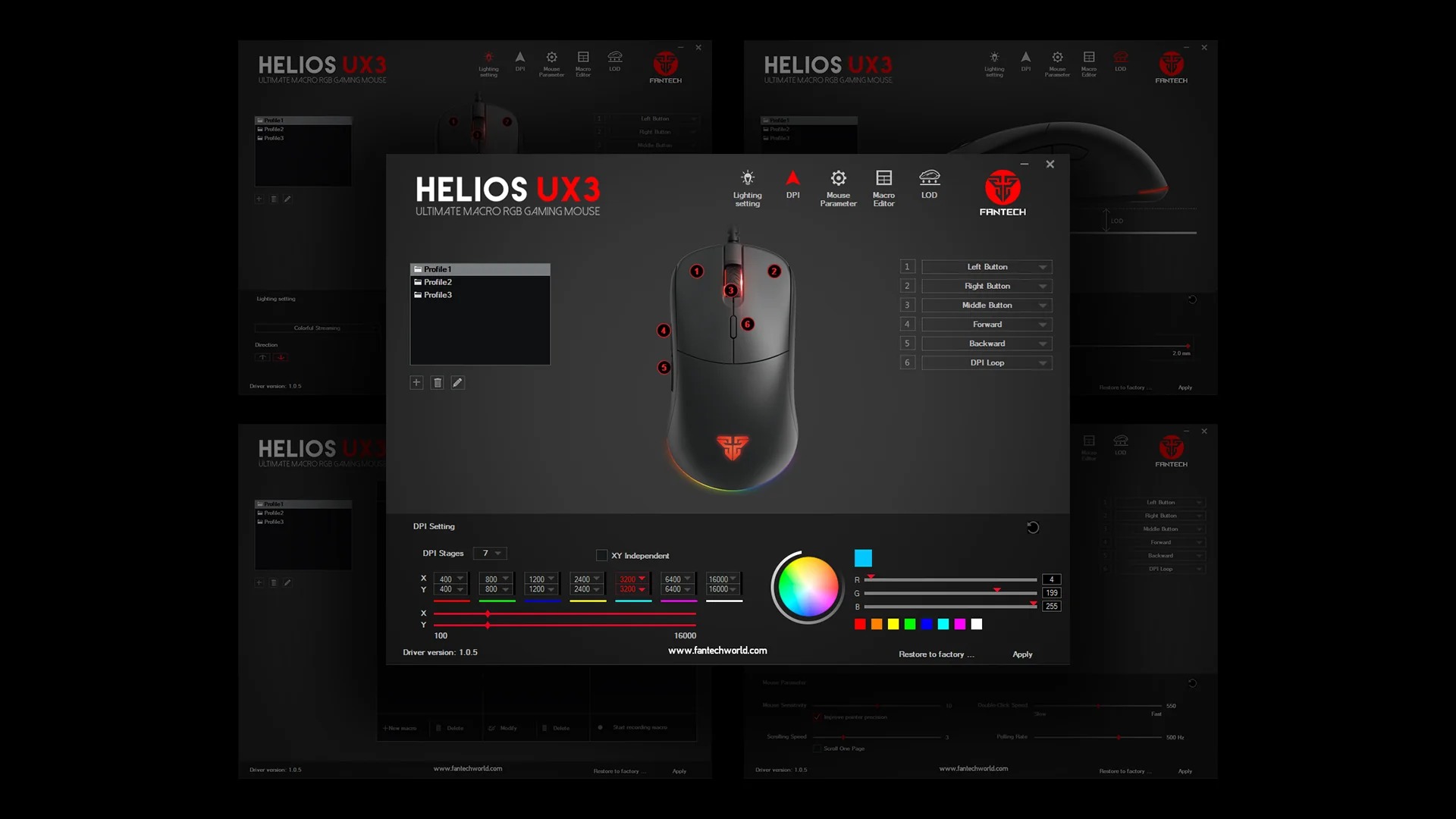 Fantech Helios UX3 Space Edition RGB Gaming Mouse