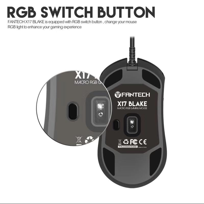 Fantech X17 Pro Wired Black Macro RGB Gaming Mouse
