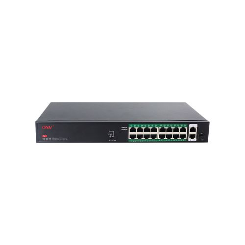 ONV-H3016PFD-250 16 Ports Full Giga 2RJ45 1SFP PoE Switch