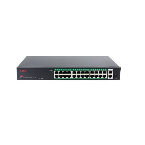 ONV-H3024PFD 24 Ports Full Giga 2RJ45 1SFP PoE Switch