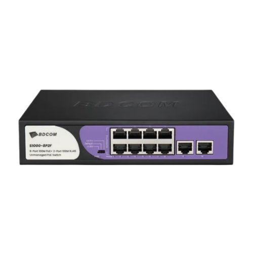 BDCOM S1000-8P2F 8-Port 100mbps Unmanaged PoE Switch