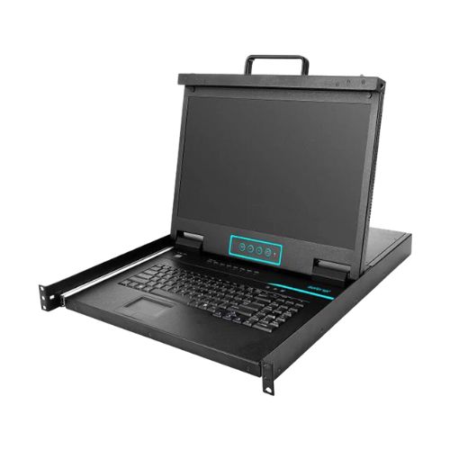 Safenet 8-Port Stacking VGA KVM Switch with Short Depth Full HD 18.5 Inch Widescreen LCD Panel