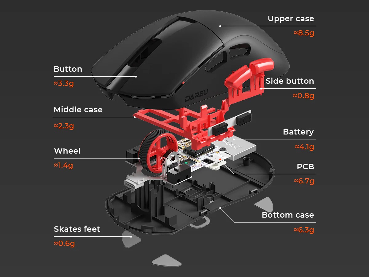 Dareu A950 Wing Dual-Mode Ultralight Wireless Gaming Mouse