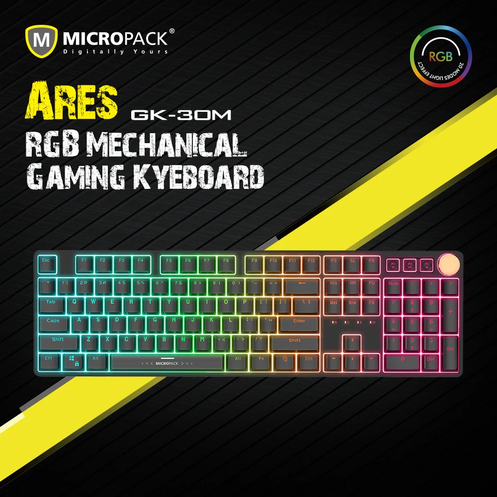 Micropack GK-30 ARES RGB Mechanical Wired Black Gaming Keyboard