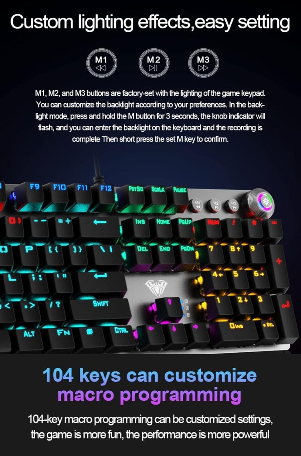 AULA F2058 RGB Blue Switch Mechanical Gaming Keyboard 