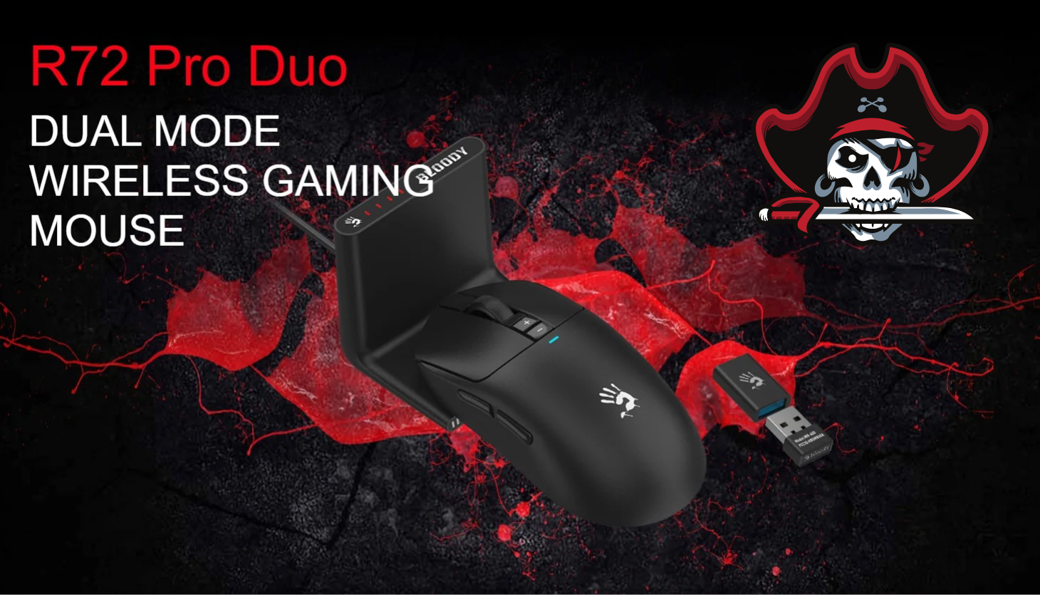 A4tech Bloody R72 Pro Duo Black Wireless Dual Mode Gaming Mouse 