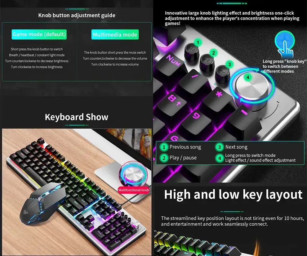 Aula F2028 Rainbow Wired Gaming Keyboard
