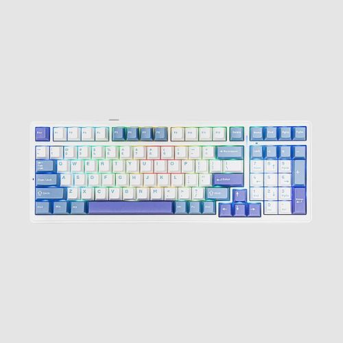 Aula F99 Tri Mode Gray Wood V3 Switch Purple Gaming Keyboard