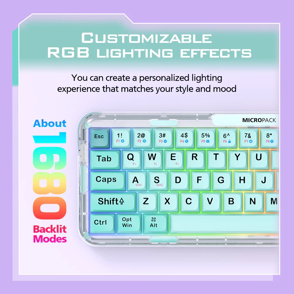 Micropack K-168WM RGB Tri Mode Hot Swap Black Mechanical Gaming Keyboard