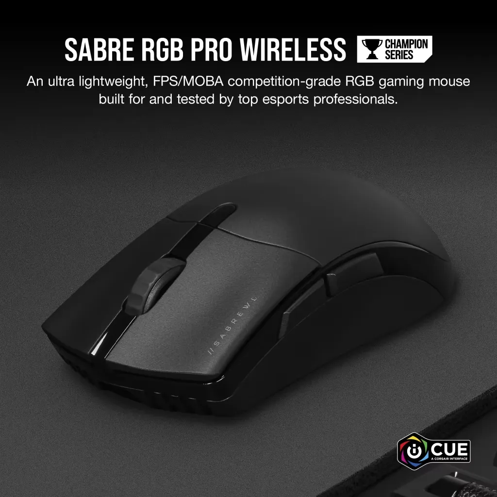 Corsair SABRE RGB PRO CHAMPION SERIES Ultra-Lightweight FPS/MOBA Wireless Black Gaming Mouse