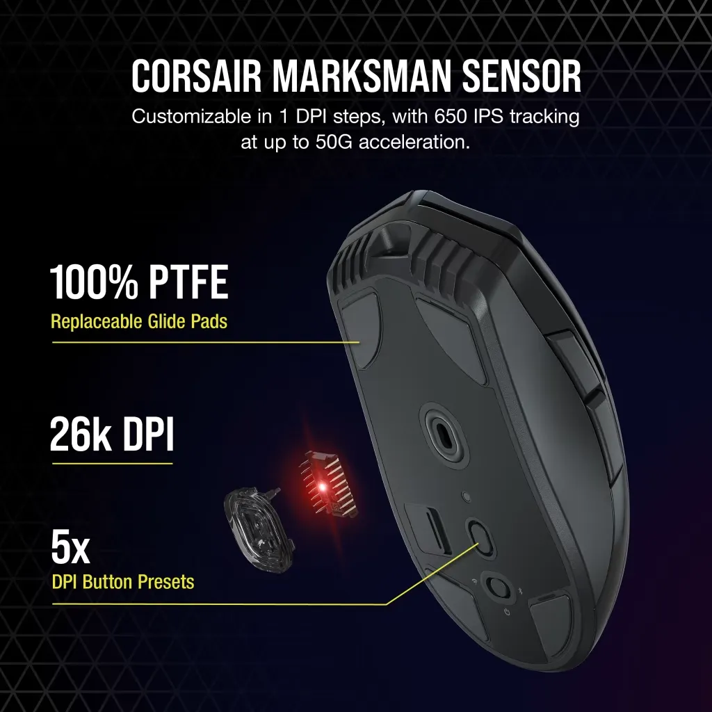 Corsair SABRE RGB PRO CHAMPION SERIES Ultra-Lightweight FPS/MOBA Wireless Black Gaming Mouse