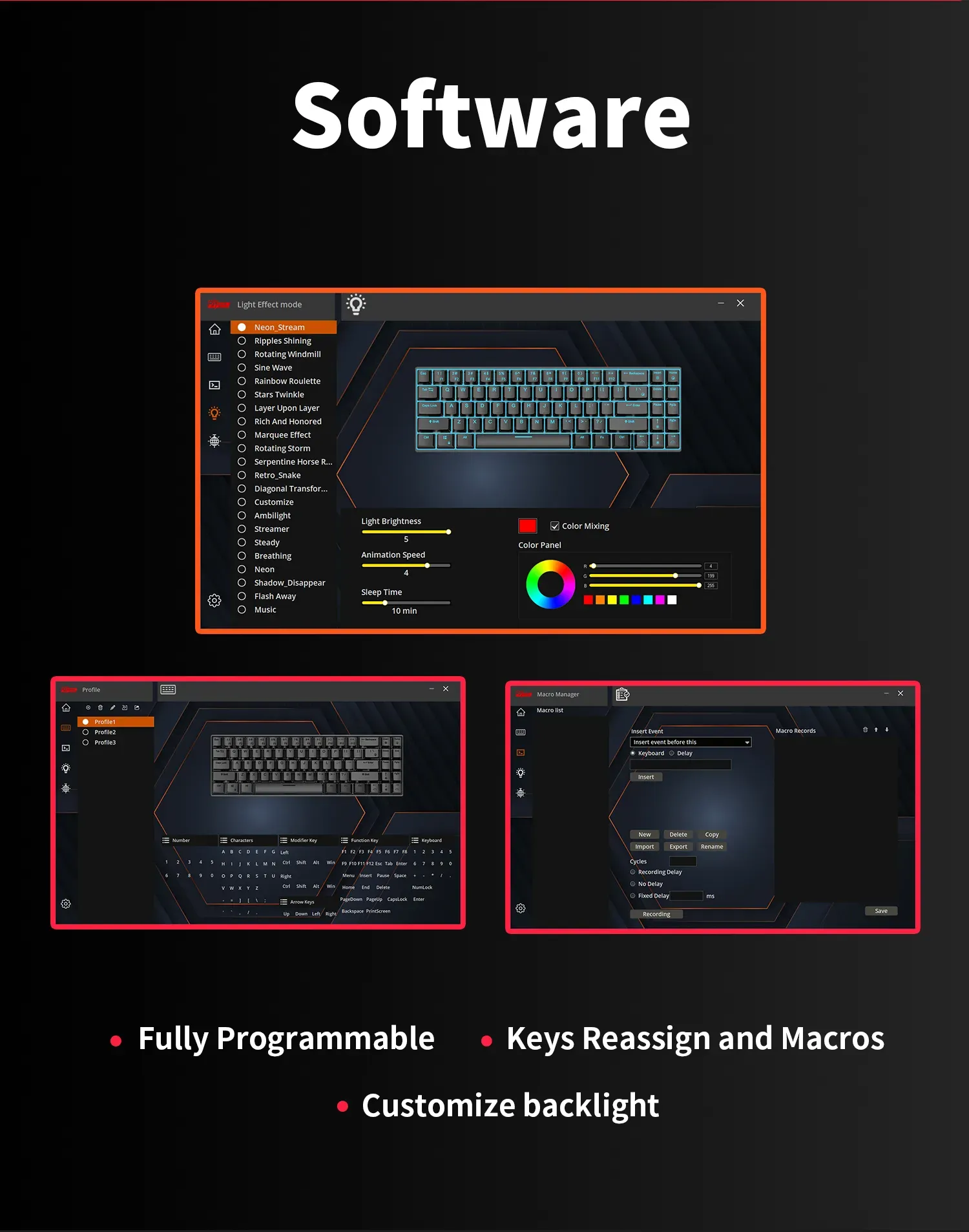 Royal Kludge RK61 Plus Tri Mode RGB Hotswappable Mechanical Gaming Keyboard