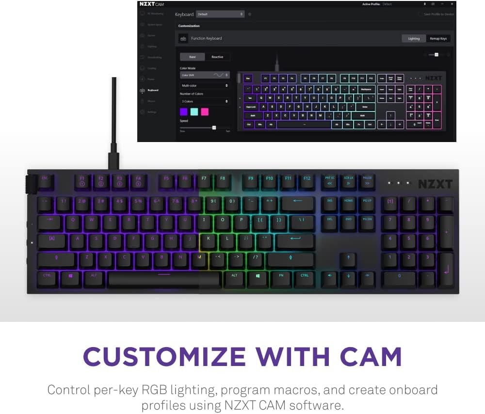 NZXT Function RGB Black Wired Mechanical Gaming Keyboard