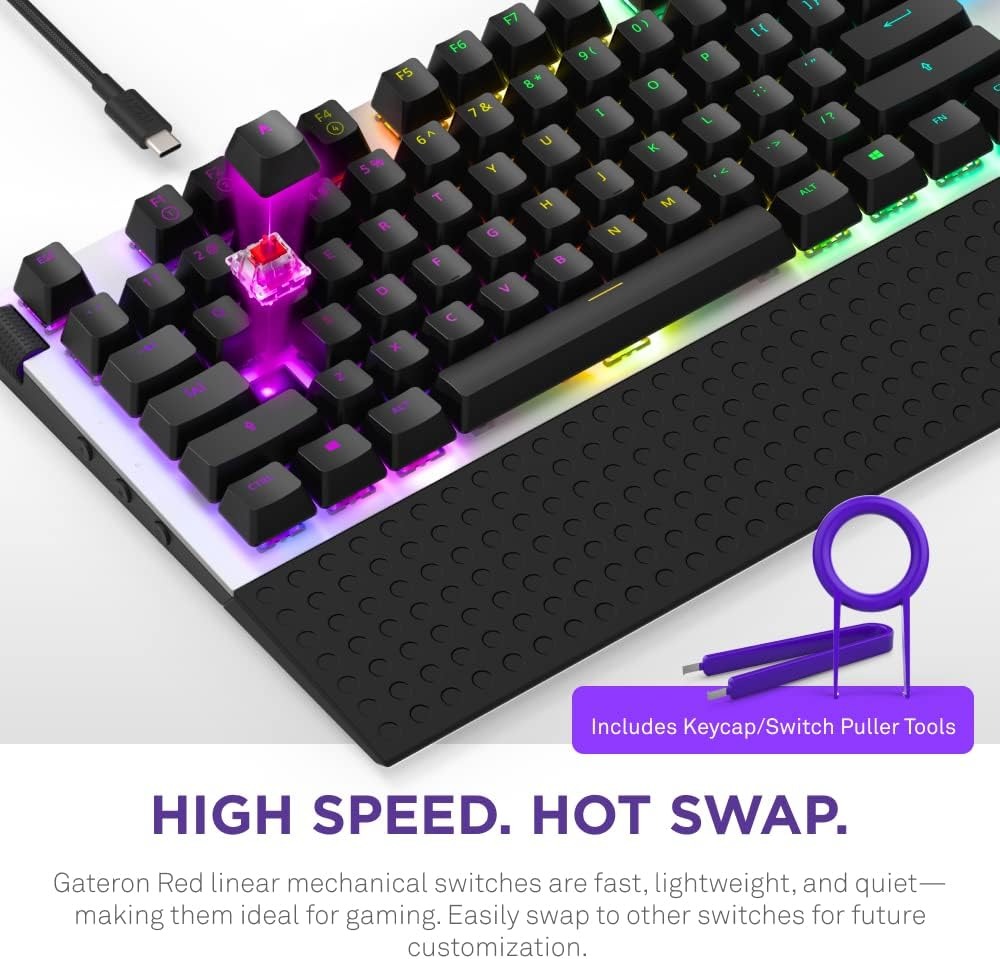 NZXT Function RGB White Wired Mechanical Gaming Keyboard