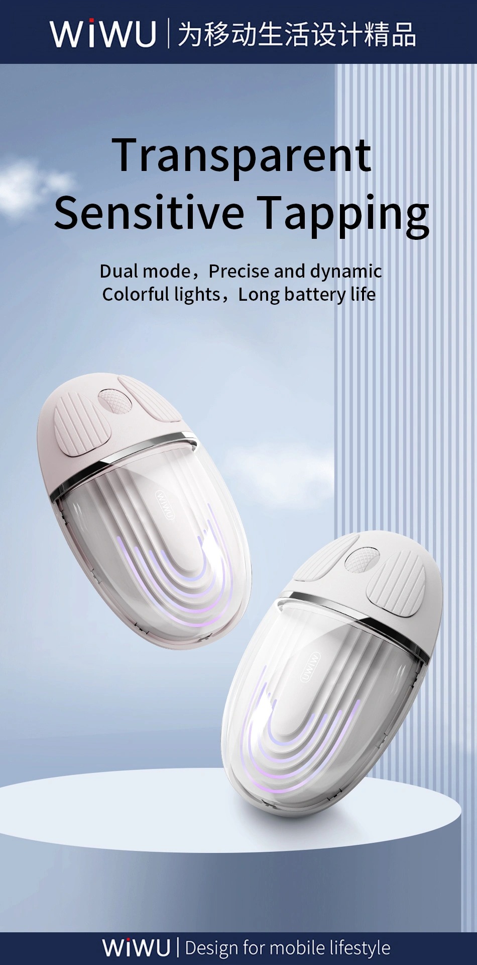 Wiwu WM109 Dual Mode White Wireless Mouse