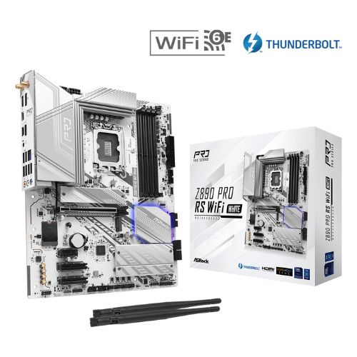 ASRock Z890 Pro RS WiFi White LGA1851 DDR5 ATX Motherboard