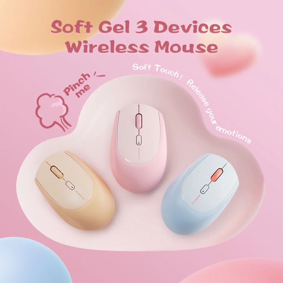Micropack MS-201W Dual Mode Wireless Soft Silicon Silent Mouse