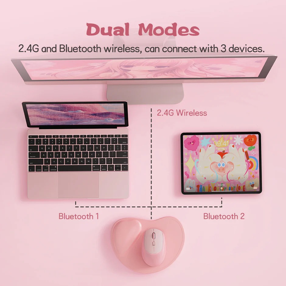 Micropack MS-201W Dual Mode Wireless Soft Silicon Silent Mouse