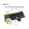 Micropack KM-238W Antibacterial Keyboard & Mouse Wireless Combo