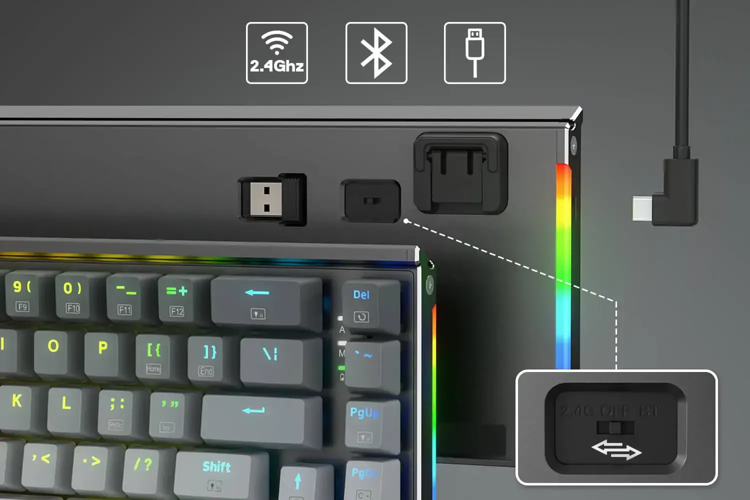 Redragon K641 Shaco Pro RGB Tri-Mode Wireless Mechanical Gaming Keyboard