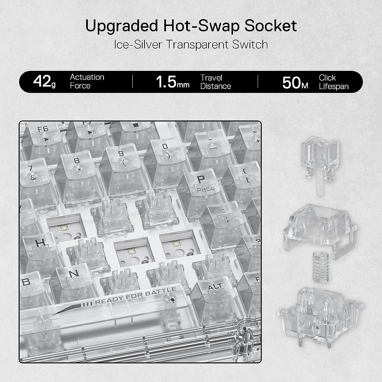 Redragon ELF PRO K649 Transparent Mechanical Keyboard