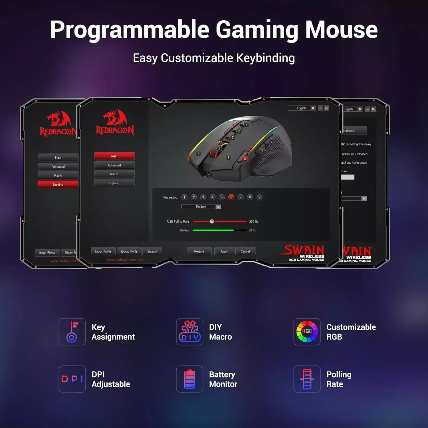 Redragon SWAIN M915 RGB Wired Gaming Mouse