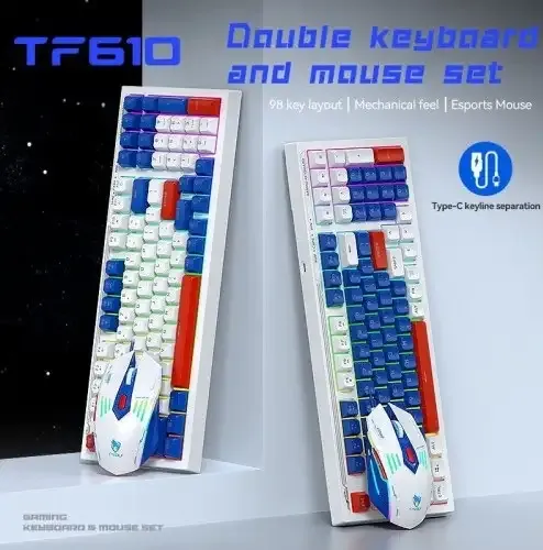 T-Wolf TF610 RGB Gaming Keyboard Mouse Combo