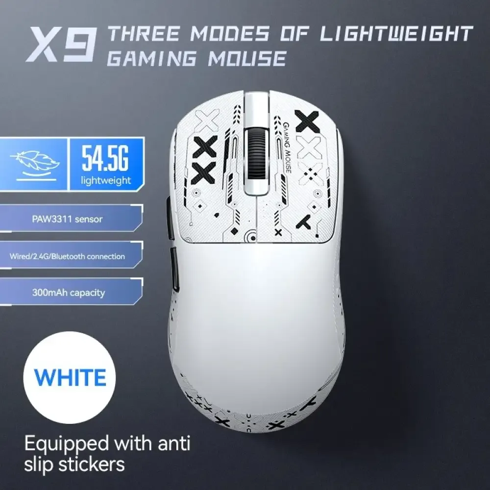 T-WOLF X9 Tri-mode Lightweight Wireless Gaming Mouse 