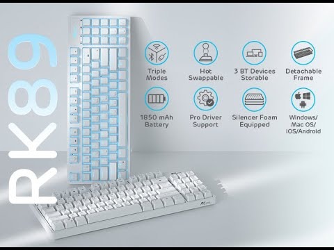 Royal Kludge RK89 Tri Mode Hot Swappable RGB Mechanical Gaming Keyboard