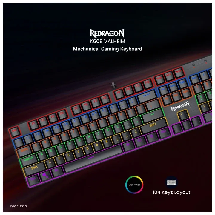 Redragon K608 Valheim Rainbow Mechanical Gaming Keyboard