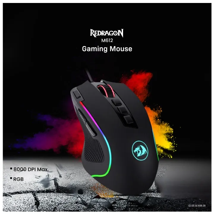 Redragon M612 Predator 11 Programmable Buttons RGB Gaming Mouse