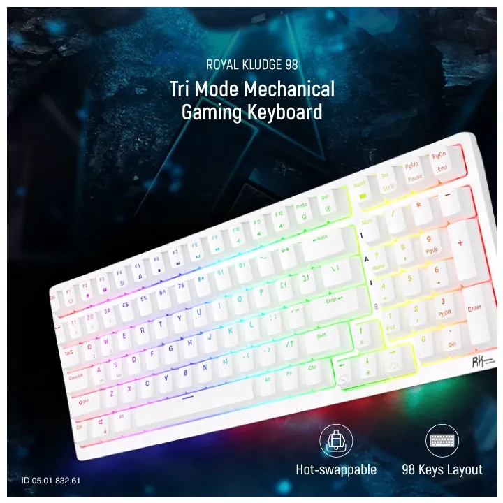 Royal Kludge RK98 RGB Hot-Swappable Tri-Mode Mechanical Gaming Keyboard