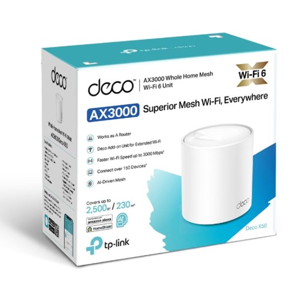 TP-Link Deco X50 AX3000 Dual Band Mesh Router (1-Pack)